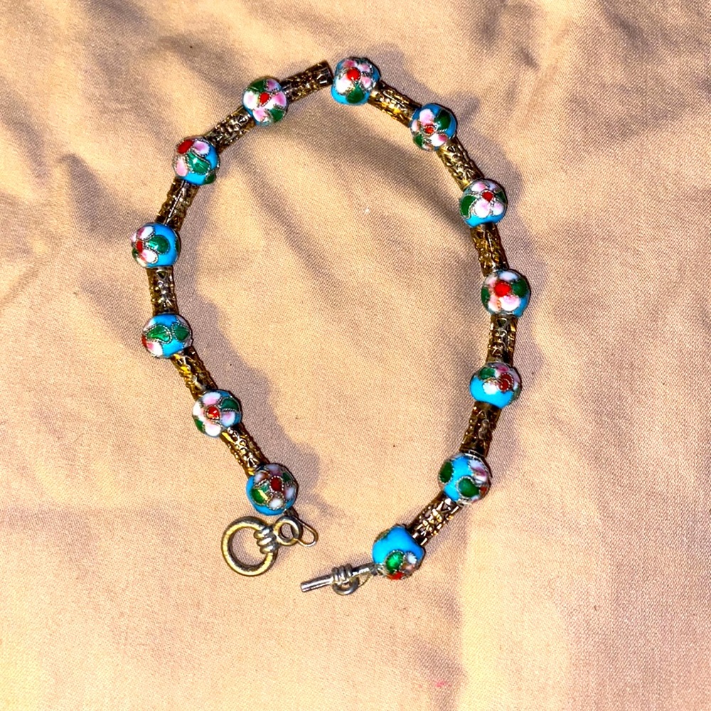 3 for $10 Bracelet flowered, multi color EUC